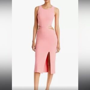 Lucy Paris Womens Fitted Cutout Midi Dress - L / Orange